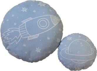 Muemue Cojines set de 2 algod&oacute;n azul 30x30/50x50cm