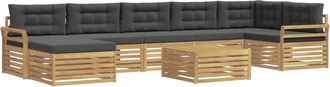 vidaXL Conjunto De Sof&aacute;s De Exterior 8 Uds. Blanco Y Antracita Vidaxl