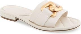 Aerosoles Big Charm Link Slide Sandal in Eggnog Faux Leather at Nordstrom Rack, Size 11