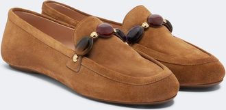 Gianvito Rossi Mocasines de ante adornados