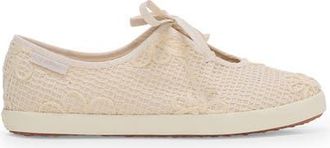 Superga 2442 Ballerina Lace Net Flower Crochet Sneakers in Beige Raw-Off White at Nordstrom, Size 41