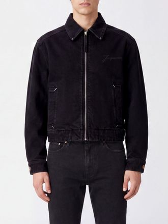 Jacquemus Giacca-camicia in denim di cotone con chiusura a zip