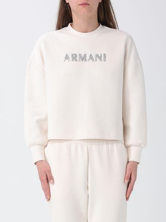 A|X Armani Exchange Felpa a girocollo in misto cotone con logo di strass