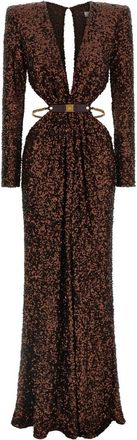 Elisabetta Franchi Brown Red Carpet dress