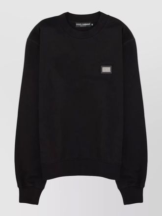 Dolce & Gabbana sweatshirt logo patch ribbed cuffs hem