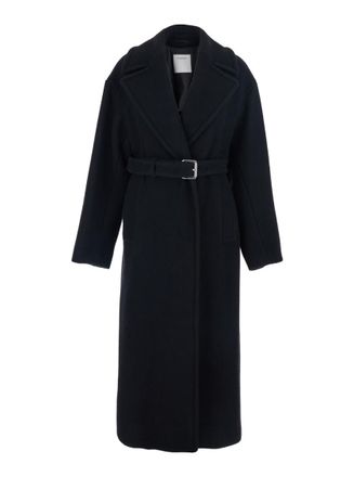 Sportmax Black Notched Lapel Trench Coat