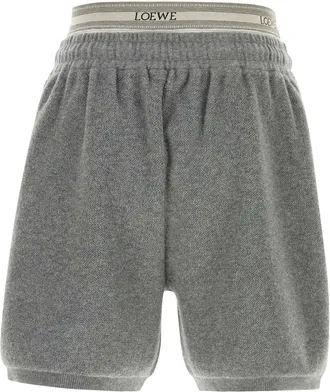 Loewe Mens Grey Wool Blend Bermuda Shorts Greymelangewhite