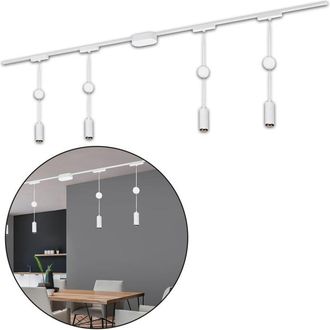 B.K.Licht B.k.licht - Sistema di binari Briloner Luxtrail, set completo, 4x led a sospensione, bianco