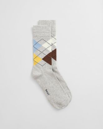 GANT Men Argyle Socks (43-45) LIGHT GREY MELANGE