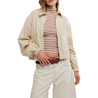 Free People Birdie Cotton Bomber Jacket in Puff Pastry at Nordstrom, Size X-Small