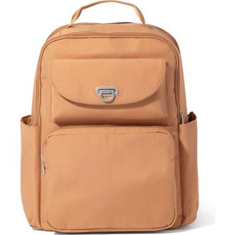 Baggallini Coastal Flip Lock Laptop Backpack in Acorn at Nordstrom