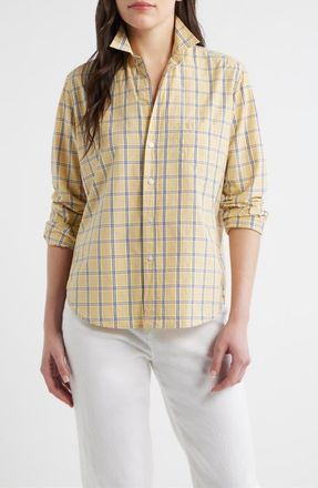 Frank & Eileen Eileen Relaxed Button-Up Shirt in Yellow And Blue Plaid at Nordstrom, Size Xx-Small