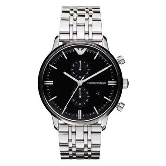 Emporio Armani AR0389 Chronograaf Zwarte Wijzerplaat Herenhorloge
