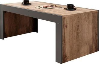 Mirjan24 Mobilier1 - Mesa De Centro Charlotte 146, Roble Wotan + Antracita, 50x60x120cm, Di&aacute;metro: 0, Aglomerado Laminado, Angular