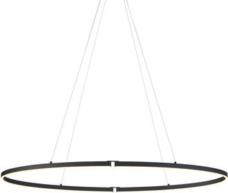 QAZQA Diseño Lámpara colgante de diseño negra ovalada de 120 cm con led regulable en 3 pasos - Ovallo Aluminio /Acero /Plástico Ovalada Incluye led Max. 1