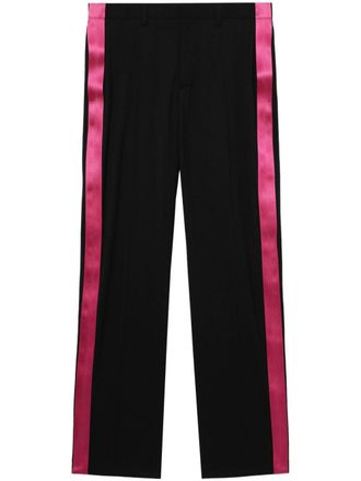Helmut Lang satin-trimmed wool trousers - Black