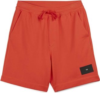 Yohji Yamamoto Mens Organic Cotton Terry Shorts in Orange