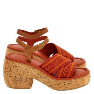 Ferragamo Laurine 55 Ankle Strap Sandals, Size 7 C