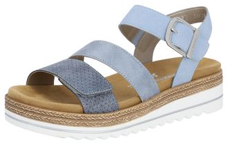 Remonte Keilsandalette REMONTE, Damen, Gr. 37, blau (hellblau), Lederimitat, Schuhe Keilsandalette, Keilabsatz, Sommerschuh, Sandale in veganer Verarbeitung