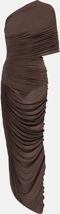 Magda Butrym Abito lungo monospalla con ruches