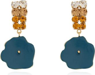 Marni Oorbellen met Sprankelende Kristallen - Dames - Oorbellen - Blauw - ONE Size - Leer - Accessoires