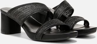 Naturalizer Inez 2 Sandal Women 10.5 Black Slip-On Square Toe Block Heel KHD1093