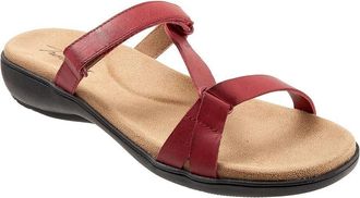 Trotters Raja Sandal Womens Red Leather Open Toe Slip On Slide JOBB182