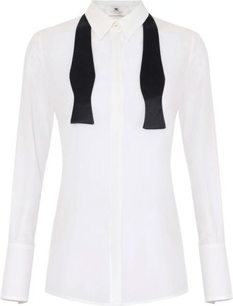 Elisabetta Franchi Camicia con fiocco - Bianco