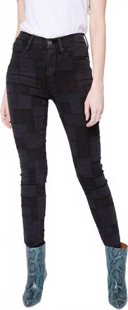 Frame Denim Le High Skinny Laser Patchwork Jeans In Noir Multi