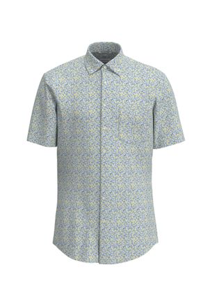 Seidensticker Businesshemd SEIDENSTICKER Regular, Herren, Gr. S38, normale &Auml;rmell&auml;ngen, gelb, 100% Baumwolle, bedruckt, regular fit, gerader Abschluss, Hemden Busin