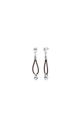 UNOde50 Long leather earrings with sterling silver-plated dial detail at Nordstrom