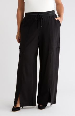 Wit & Wisdom Glider Skyrise Pull-On Wide Leg Pants in Black at Nordstrom, Size 2 X