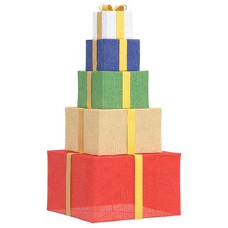 vidaXL Caja De Regalo Decoraci&oacute;n Navide&ntilde;a 250 Leds Blanco C&aacute;lido Vidaxl