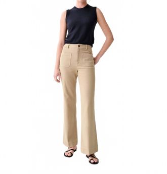 Ann Mashburn Camille Patch-Pocket Jean In Khaki
