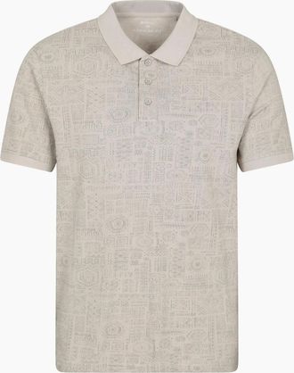 Mountain Warehouse Mens Mountain Warehouse Mens Dawnay Textured Pique Polo Shirt - Cream - Size: 44