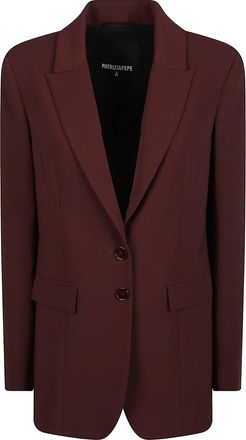 Patrizia Pepe Tailored Single-Breasted Jacket with Notched Lapel and Flap Pockets