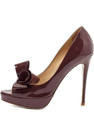 Valentino Garavani 130mm bow-embellished pumps - Purple
