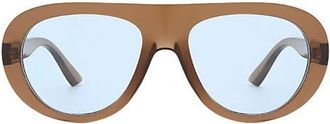 Fifth and Ninth Oeane 55mm Polarized Aviator Sunglasses in Brown /Blue at Nordstrom