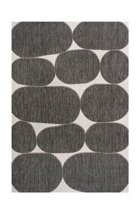Jonathan Y Designs Rayna Modern Geometric Organic Shapes Indoor/Outdoor Area Rug in Black/cream at Nordstrom, Size 4Ft 0In X 6Ft 0In