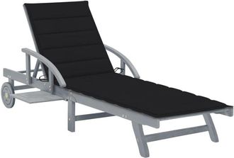 vidaXL Vidaxl - Tumbona De Jard&iacute;n Con Coj&iacute;n Madera Maciza De Acacia