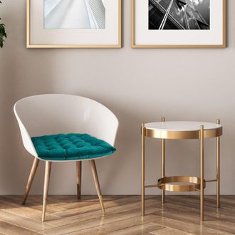 TJ Hughes Velvet Holland Luxury Seat Pad in Emerald Green - TJ Hughes