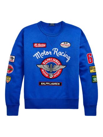 Polo Ralph Lauren logo-appliqué sweatshirt - men - Polyester/Cotton - M - Blue