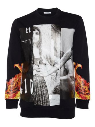 Givenchy photo-print flame sweatshirt - Black