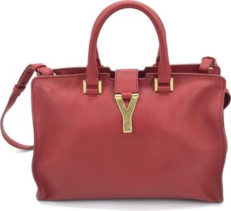 Saint Laurent Leather Handbag With Y Womens Logo (Pre-Owned)