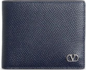 Valentino Garavani Vlogo Signature Grainy Calfskin Bi-Fold Wallet Accessories