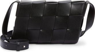 Bottega Veneta Medium Speed Cassette Leather Crossbody Bag in 8803 Black-Silver at Nordstrom