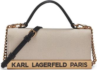 Karl Lagerfeld Jacqueline Canvas Crossbody in Natural/black at Nordstrom