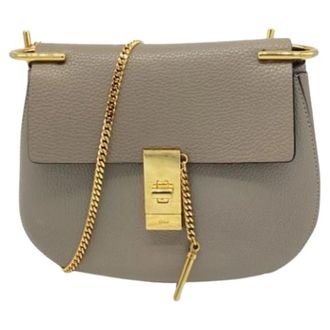 Chlo&eacute; Pre-owned Cross Body Bags, female, Gray, Size: ONE SIZE Pre-owned Leather Shoulder Bag