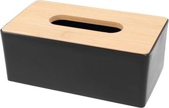 OEM Esta Caja Rectangular Para Pa&ntilde;uelos Presenta Moderno Elegante Exterior Negro, Fabricada Madera Pp Aspecto Lujoso, Dimensiones 21 X 12,5 X 9,5 Cm