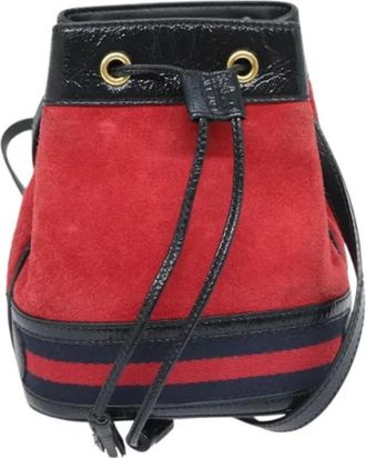 Gucci Pre-owned Suede gucci-bags - Dames - Vintage Tas - Rood - ONE Size - Su&egrave;de - Vintage